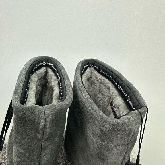 Manitobah Muk Luks Snowy Owl Charcoal Grey Suede Leather Waterproof Boot - Picture 11 of 13